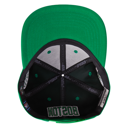 NBA BOSTON CELTICS MASHUP UNISEX WOOL SNAPBACK HAT (KELLY GREEN)