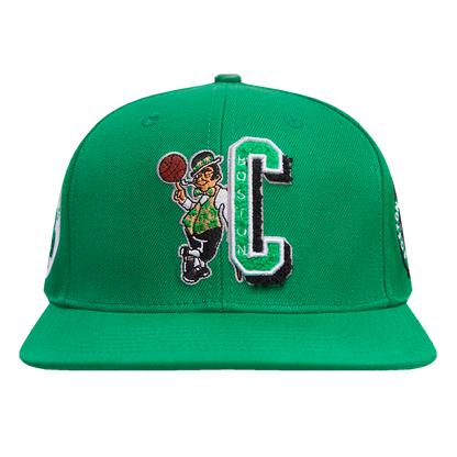 NBA BOSTON CELTICS MASHUP UNISEX WOOL SNAPBACK HAT (KELLY GREEN)