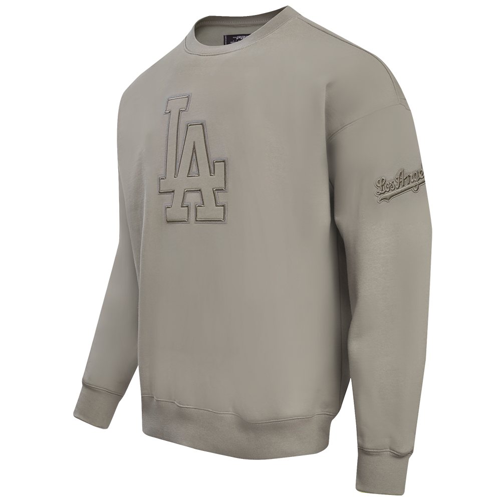 MLB LOS ANGELES DODGERS NEUTRAL DROP SHOULDER FLC CREWNECK (TAUPE)