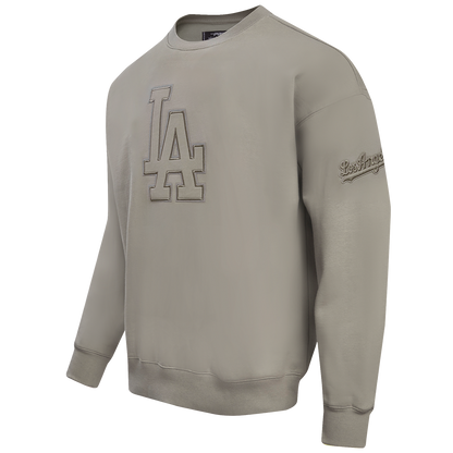 MLB LOS ANGELES DODGERS NEUTRAL DROP SHOULDER FLC CREWNECK (TAUPE)