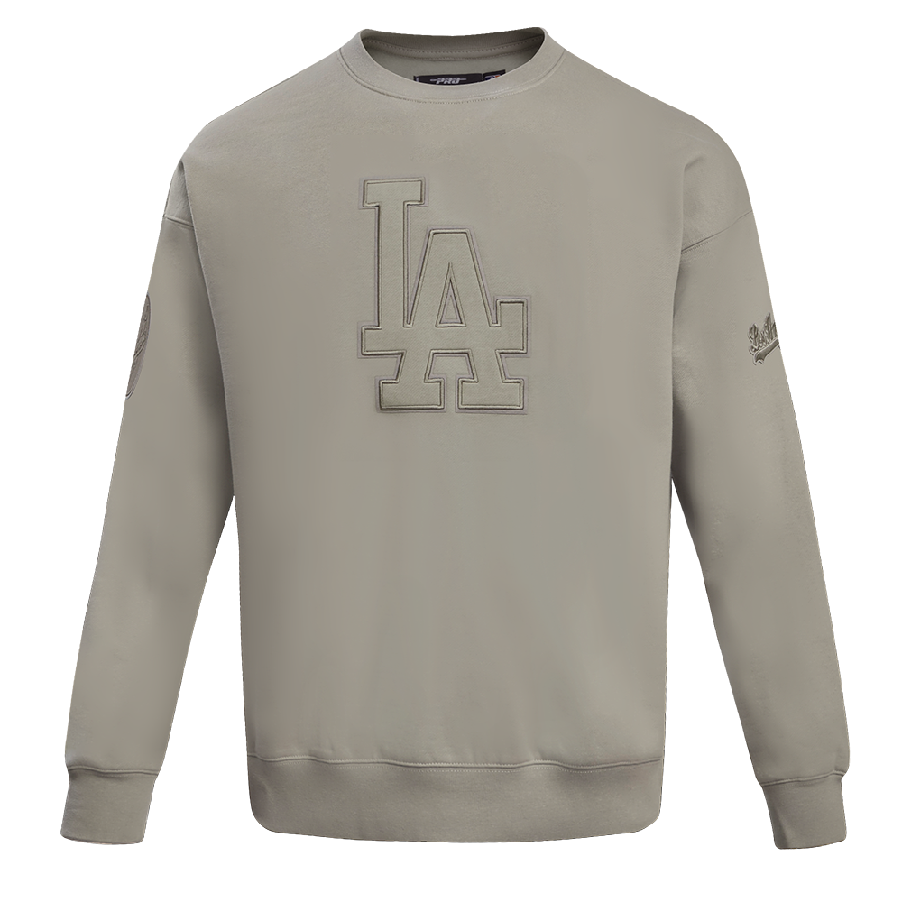 MLB LOS ANGELES DODGERS NEUTRAL DROP SHOULDER FLC CREWNECK (TAUPE)