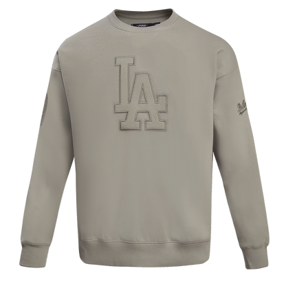 MLB LOS ANGELES DODGERS NEUTRAL DROP SHOULDER FLC CREWNECK (TAUPE)