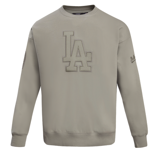 MLB LOS ANGELES DODGERS NEUTRAL DROP SHOULDER FLC CREWNECK (TAUPE)