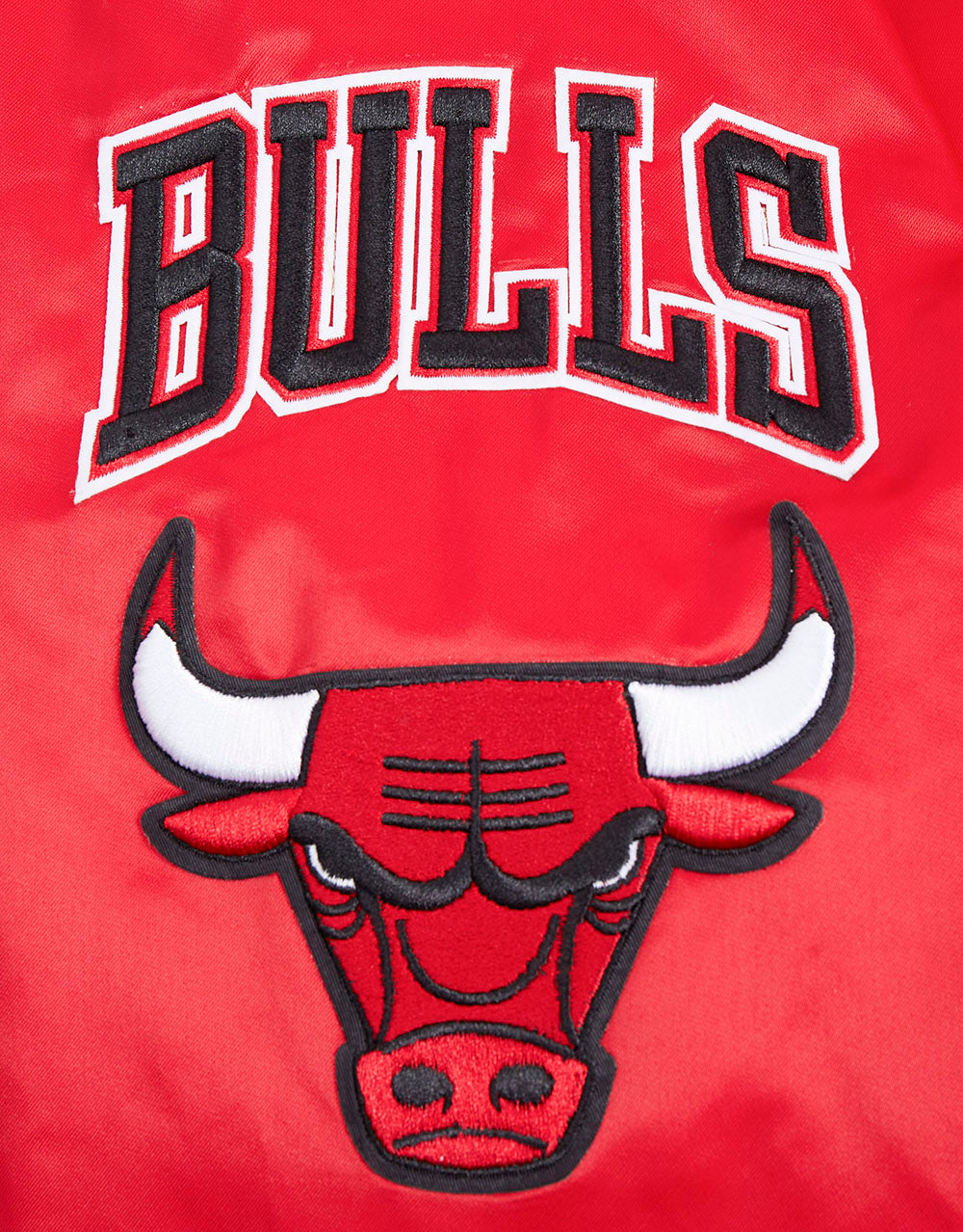 NBA CHICAGO BULLS OLD ENGLISH MEN'S LOGO SATIN JACKET (RED/BLACK)