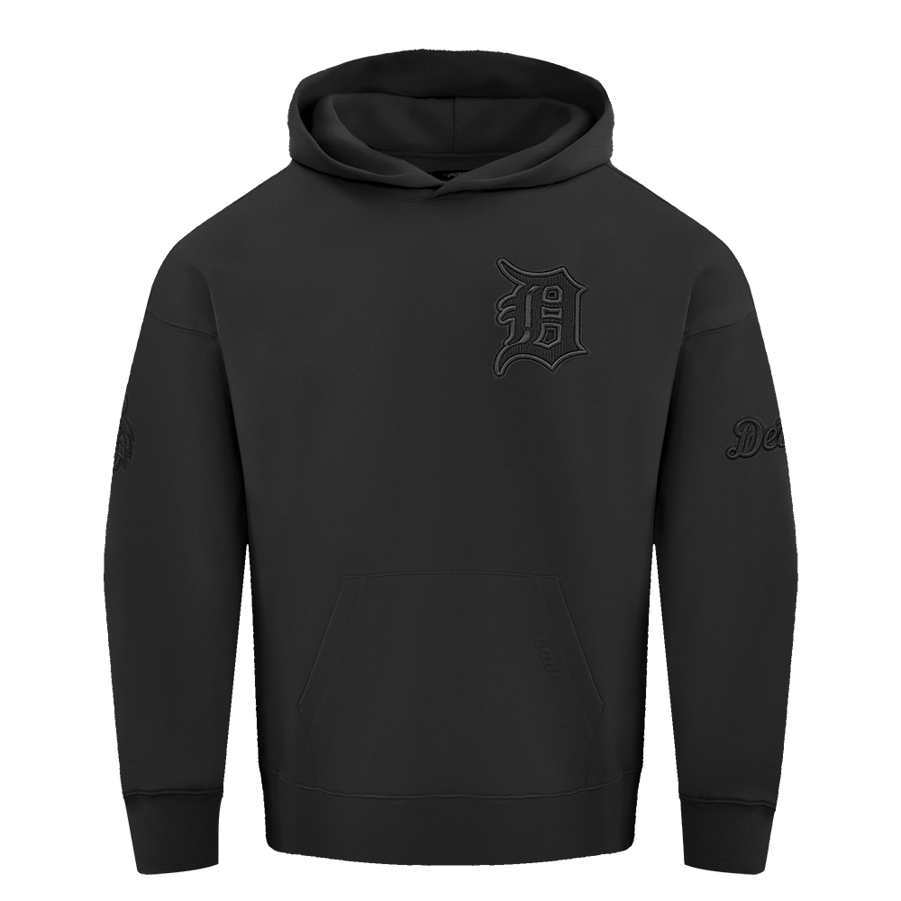 MLB DETROIT TIGERS NEUTRAL DROP SHOULDER MEN'S PO HOODIE (BLACK)