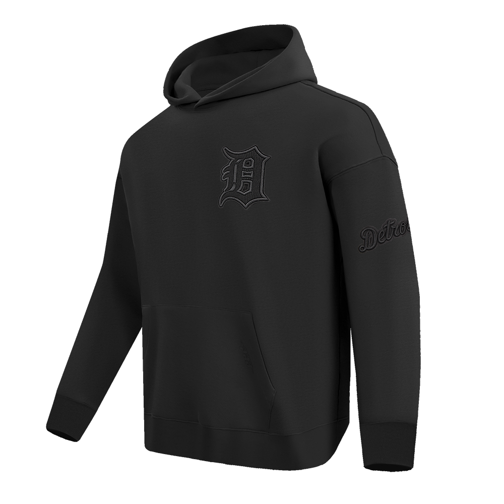 MLB DETROIT TIGERS NEUTRAL DROP SHOULDER MEN'S PO HOODIE (BLACK)