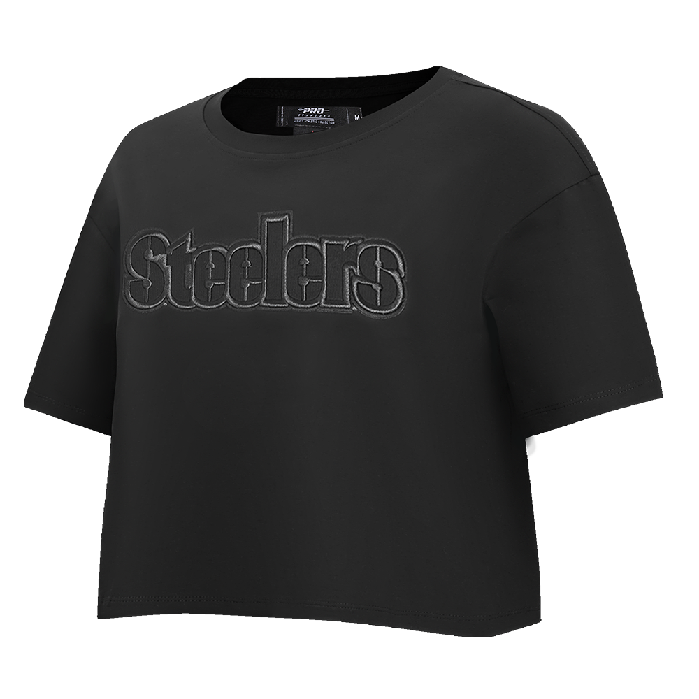 NFL PITTSBURGH STEELERS NEUTRAL WOMEN'S BOXY TEE (BLACK)