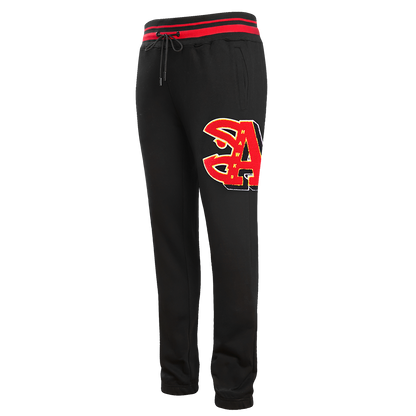 NBA ATLANTA HAWKS MASHUP MEN'S RIB SWEATPANT (BLACK)