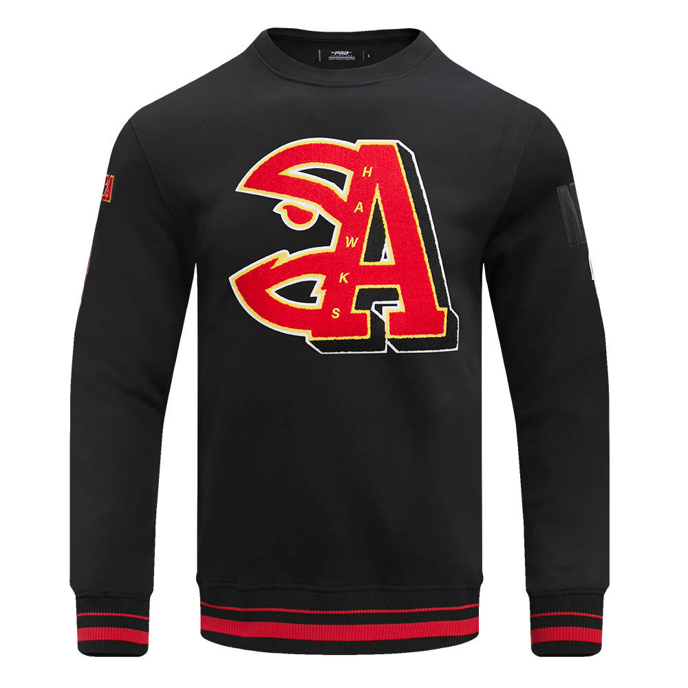 NBA ATLANTA HAWKS MASHUP MEN'S RIB CREWNECK (BLACK)