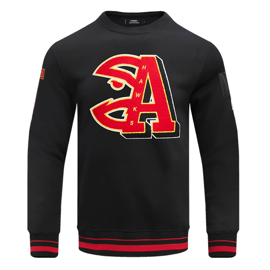 NBA ATLANTA HAWKS MASHUP MEN'S RIB CREWNECK (BLACK)