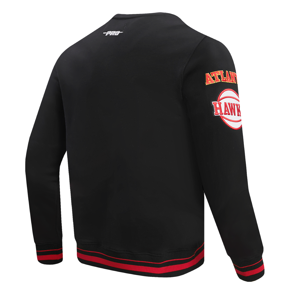 NBA ATLANTA HAWKS MASHUP MEN'S RIB CREWNECK (BLACK)