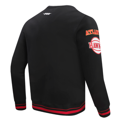 NBA ATLANTA HAWKS MASHUP MEN'S RIB CREWNECK (BLACK)