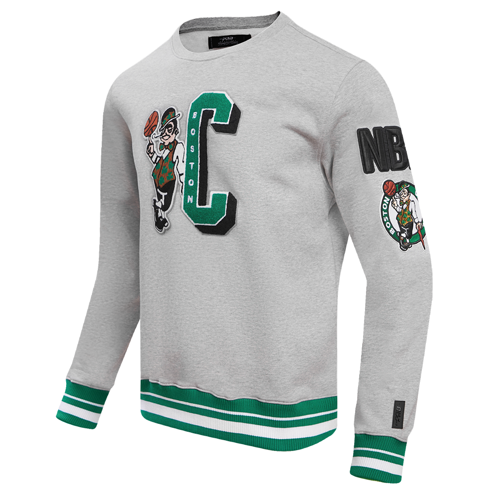 NBA BOSTON CELTICS MASHUP MEN'S RIB CREWNECK (HEATHER GREY)