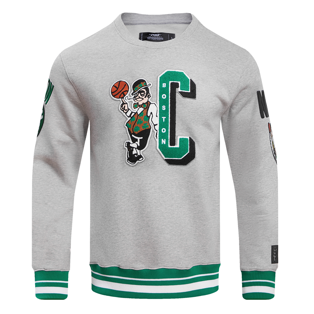 NBA BOSTON CELTICS MASHUP MEN'S RIB CREWNECK (HEATHER GREY)