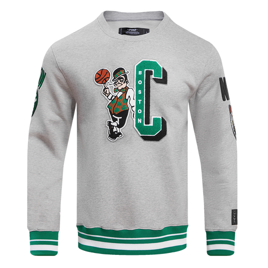 NBA BOSTON CELTICS MASHUP MEN'S RIB CREWNECK (HEATHER GREY)