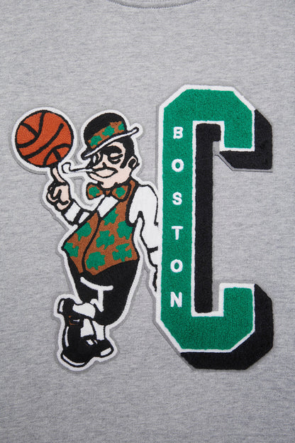 NBA BOSTON CELTICS MASHUP MEN'S RIB CREWNECK (HEATHER GREY)