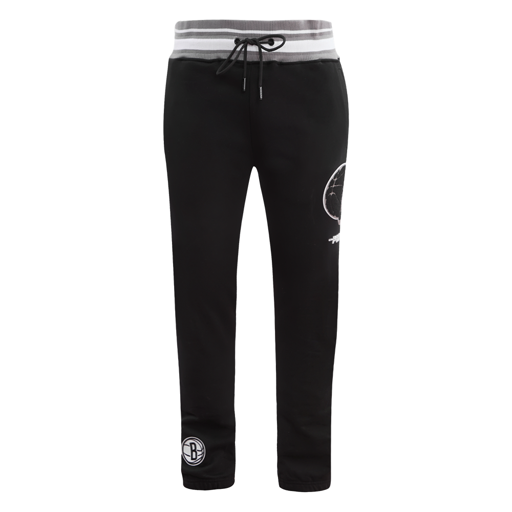 NBA BROOKLYN NETS MASHUP MEN'S RIB SWEATPANT (BLACK/GRAY)