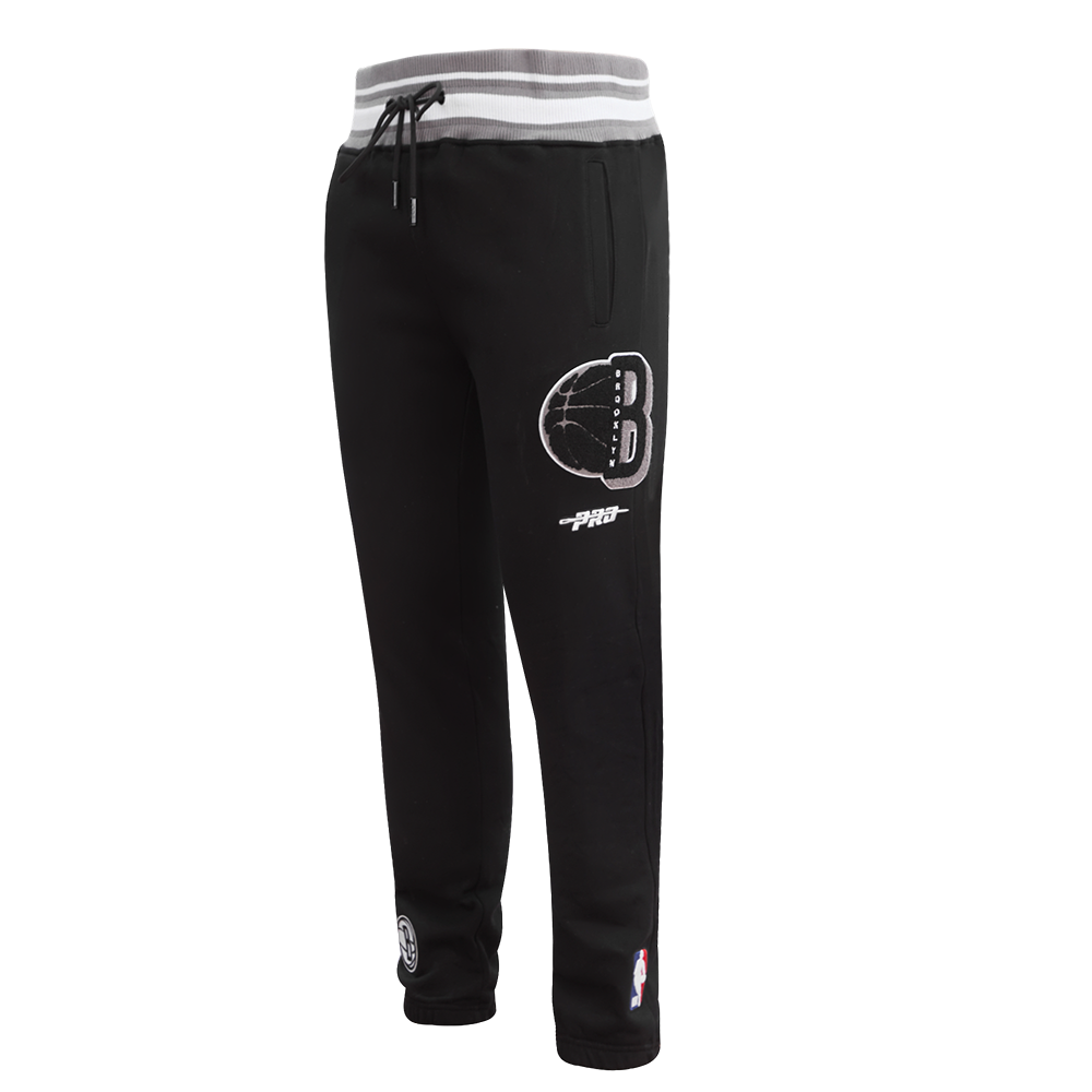 NBA BROOKLYN NETS MASHUP MEN'S RIB SWEATPANT (BLACK/GRAY)