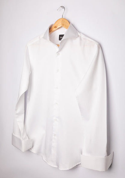 Egyptian White Twill Shirt - French Cuffs