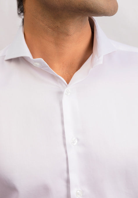 Egyptian White Twill Shirt - French Cuffs