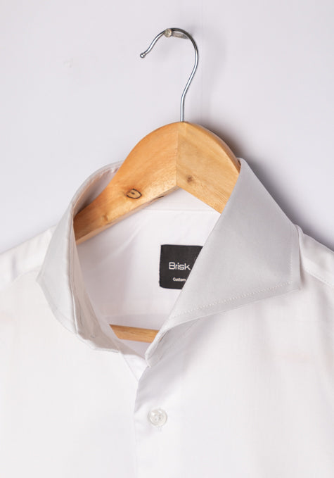 Egyptian White Twill Shirt - French Cuffs