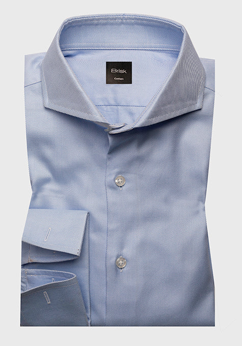 Sky Blue Twill Shirt - French Cuffs