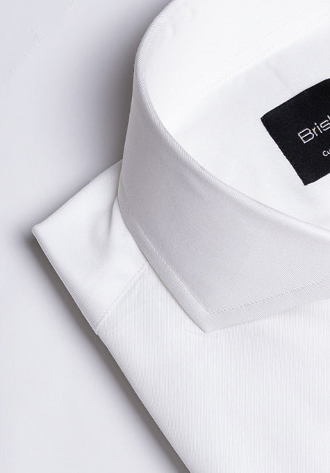 Egyptian White Twill Shirt - Extreme Collar