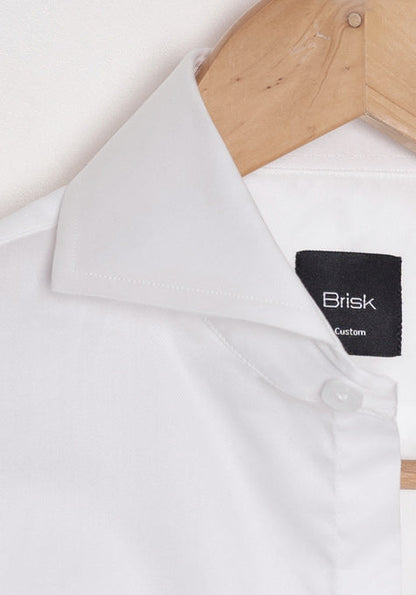 Egyptian White Twill Shirt - Extreme Collar