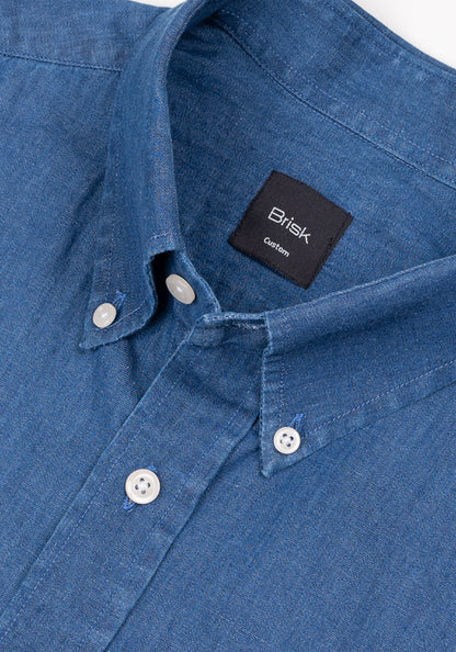 Denim Dark Wash Shirt - Button Down Collar