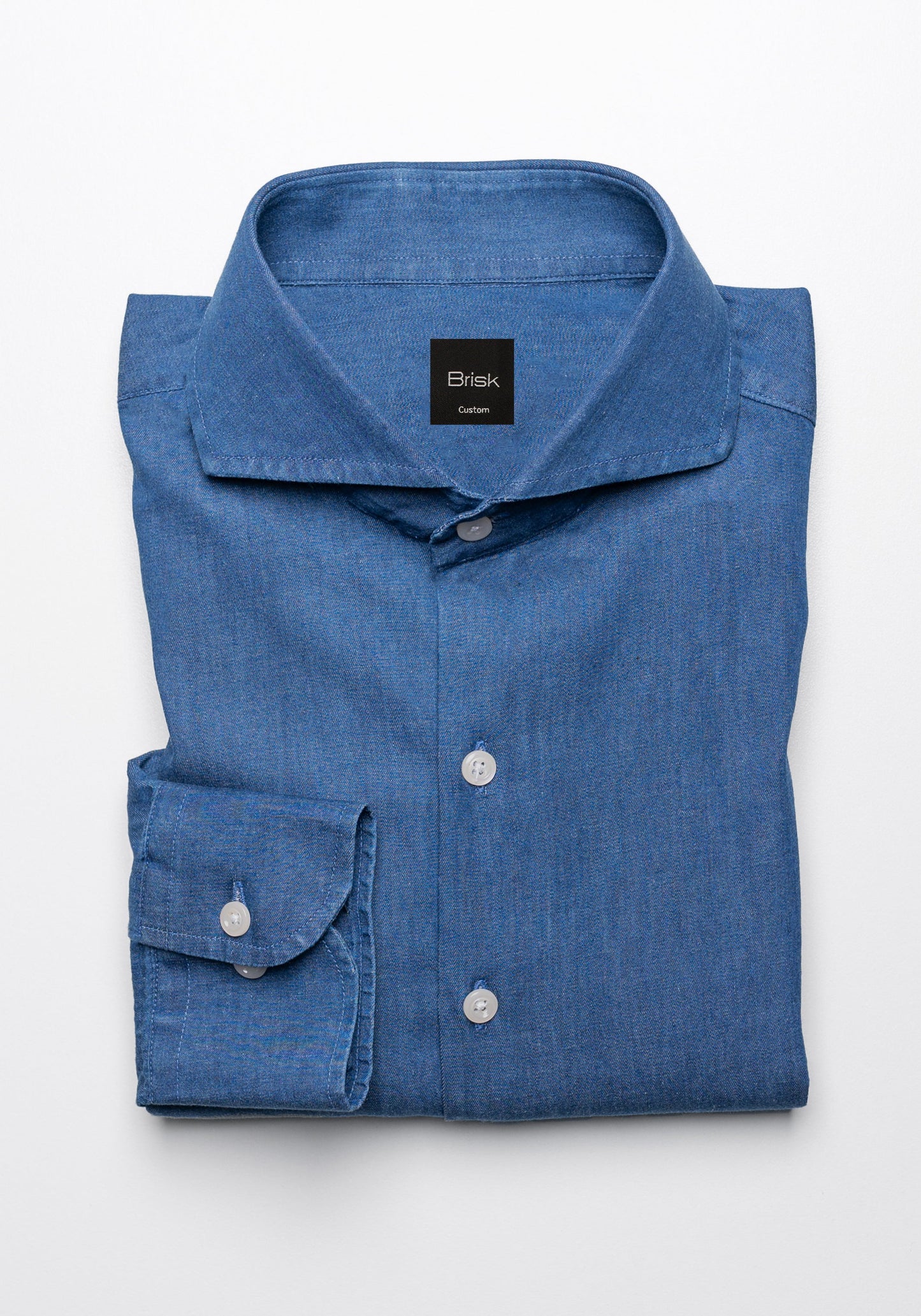 Denim Dark Wash Shirt - Cut Away Extreme Collar