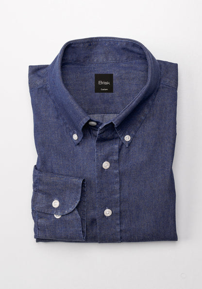 Denim Rinse Wash Shirt - Button Down Collar