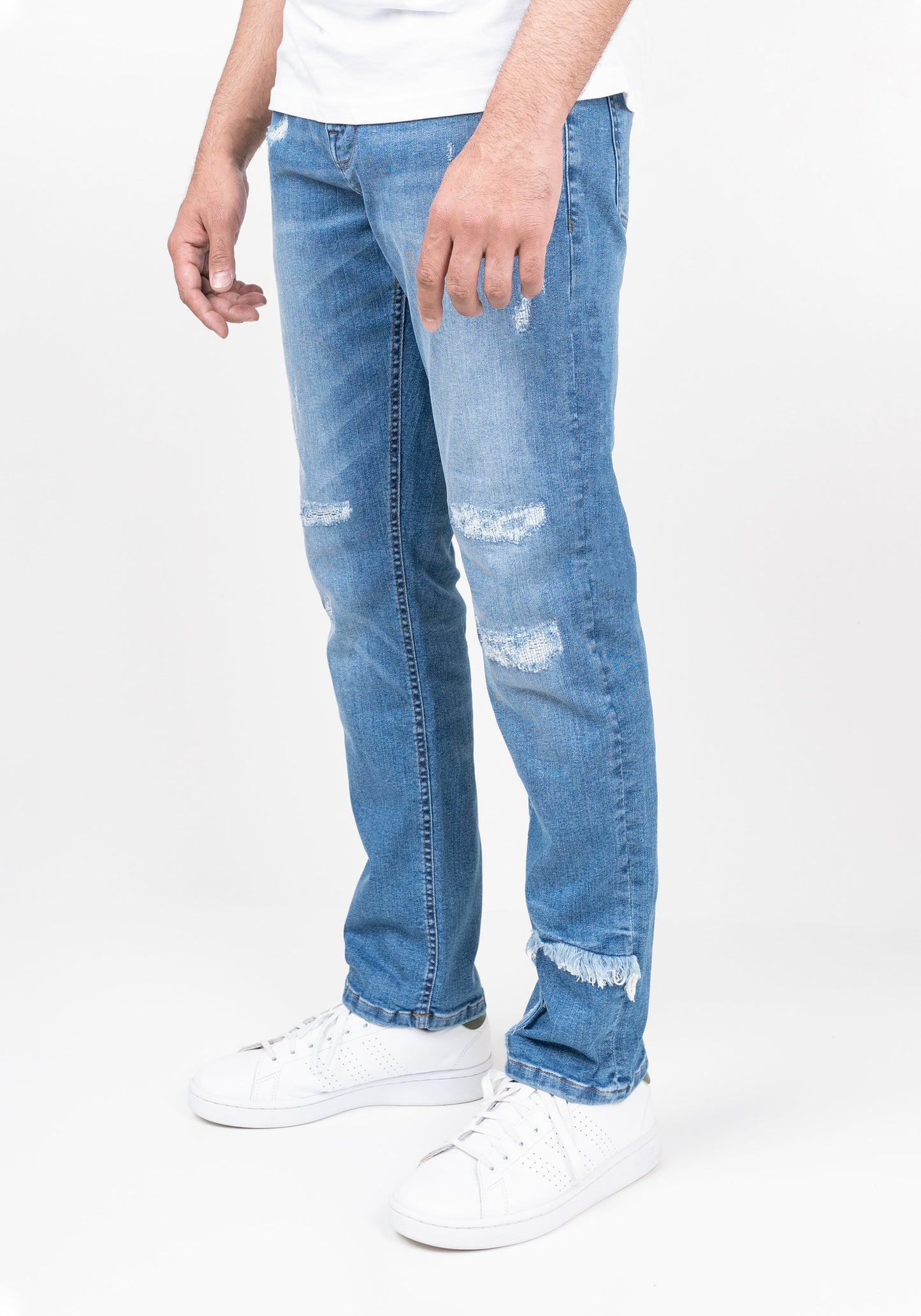 Light Wash Weekend Rip & Repair Slim Fit Jeans - Ultra