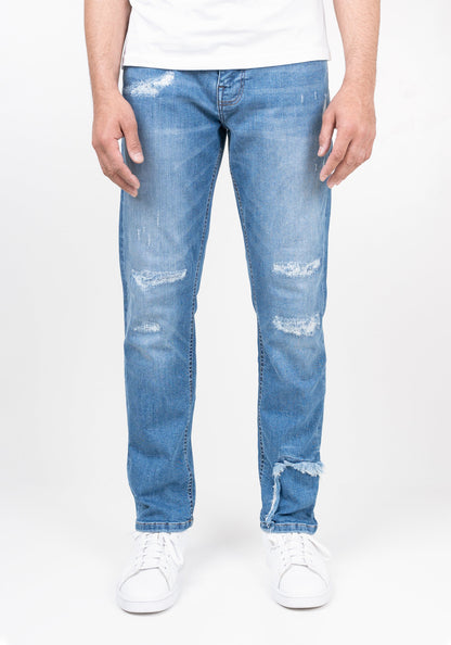 Light Wash Weekend Rip & Repair Slim Fit Jeans - Ultra