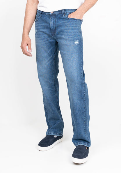 Dark Mid Wash Straight Fit Jeans - Sage