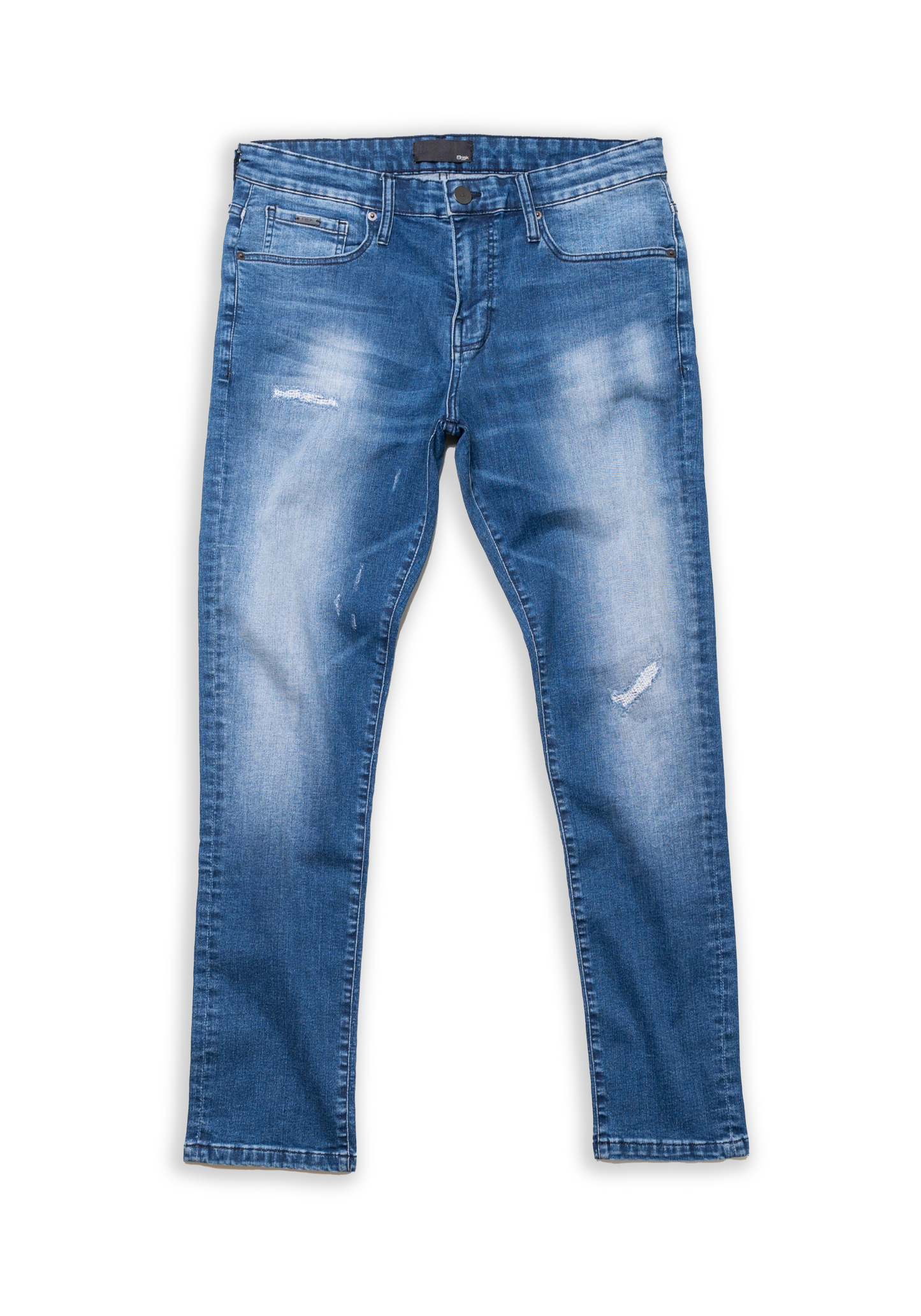 Medium Wash Slight Rip & Repair Slim Fit Jeans - Flex