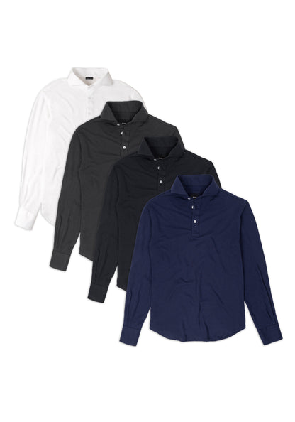 Basic 4 Color Pack - Feather Soft Piqué Full Sleeve Polo Shirt