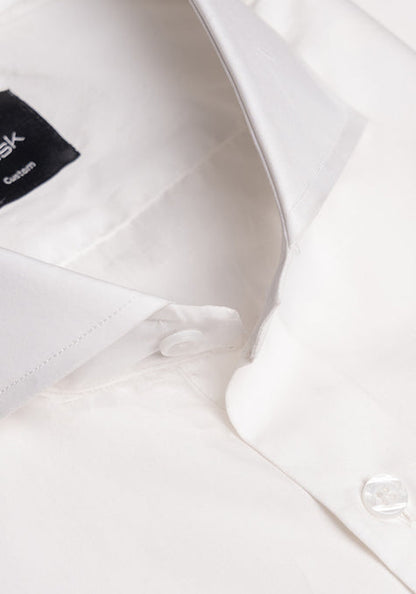 Egyptian White 60's Poplin Shirt - Cut Away Extreme Collar