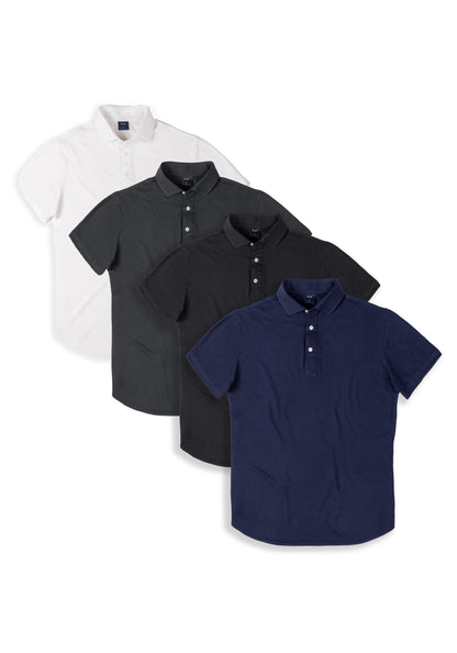 Basic 4 Color Pack - Feather Soft Piqué Half Sleeve Polo Shirt