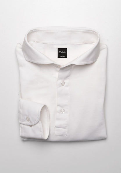 White Feather Soft Piqué Full Sleeve Polo Shirt