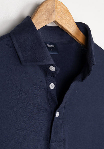 Midnight Blue Feather Soft Piqué Half Sleeve Polo Shirt