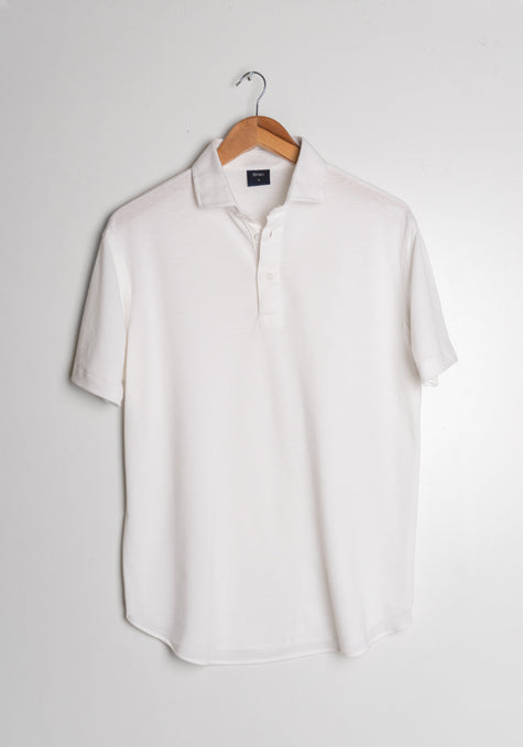 White Feather Soft Piqué Half Sleeve Polo Shirt