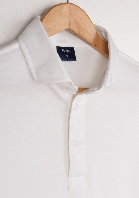 White Feather Soft Piqué Half Sleeve Polo Shirt