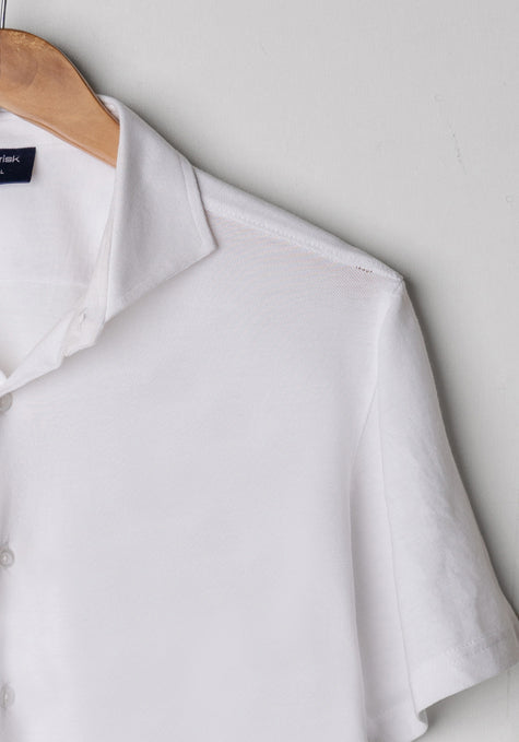 White Feather Soft Piqué Half Sleeve Shirt