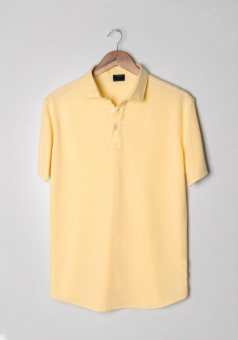 Yellow Feather Soft Piqué Half Sleeve Polo Shirt