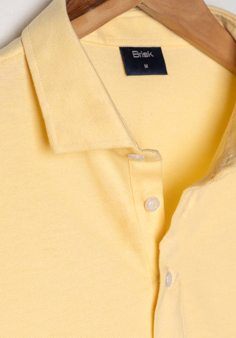 Yellow Feather Soft Piqué Half Sleeve Polo Shirt