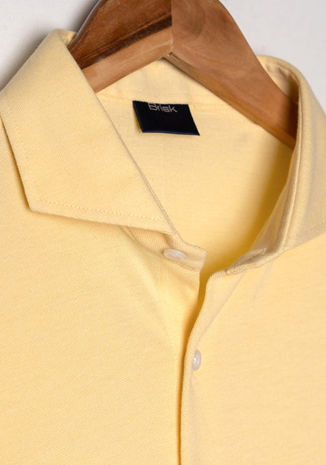 Yellow Feather Soft Piqué Half Sleeve Shirt