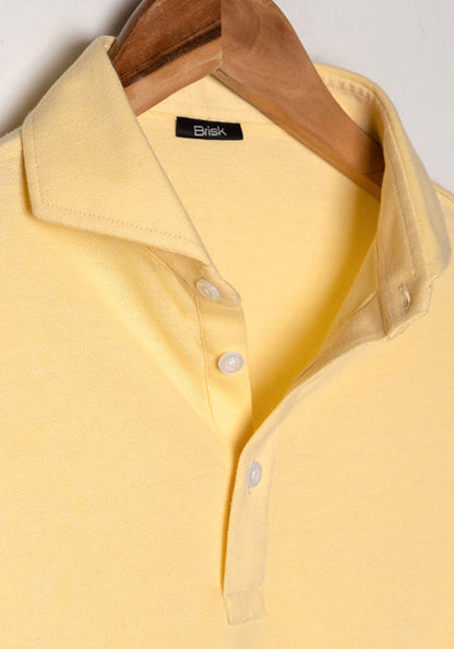 Yellow Feather Soft Piqué Full Sleeve Polo Shirt