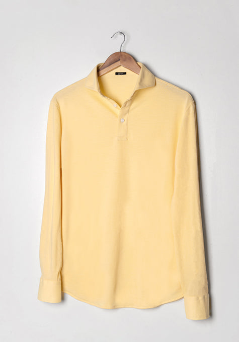 Yellow Feather Soft Piqué Full Sleeve Polo Shirt