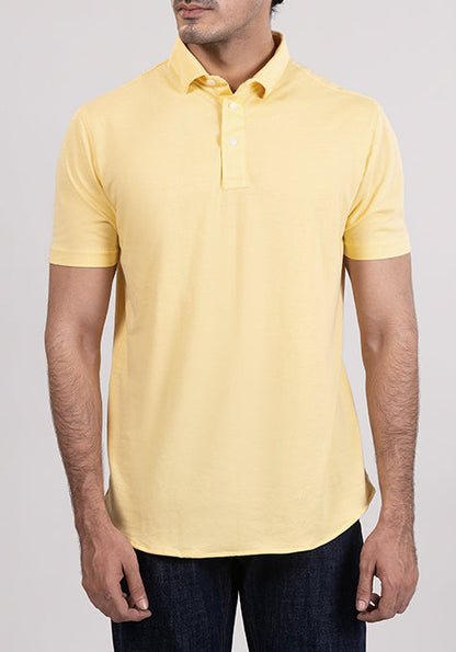 Yellow Feather Soft Piqué Half Sleeve Polo Shirt