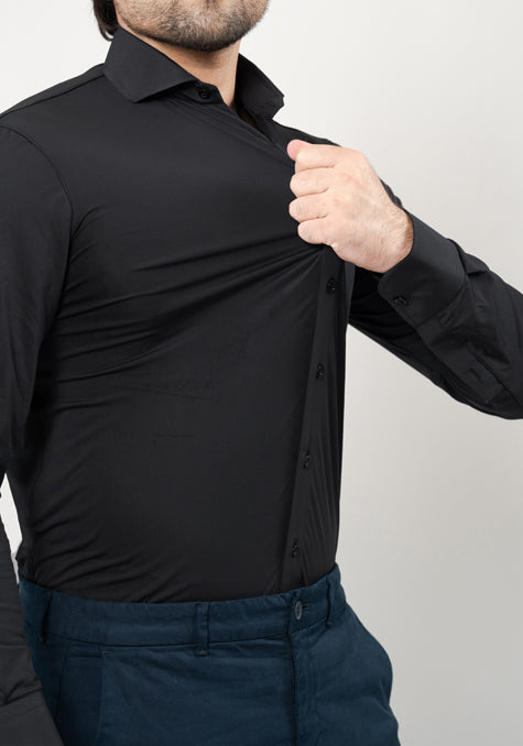 Black Performance 4 Way Super Stretch Shirt - Wrinkle Free